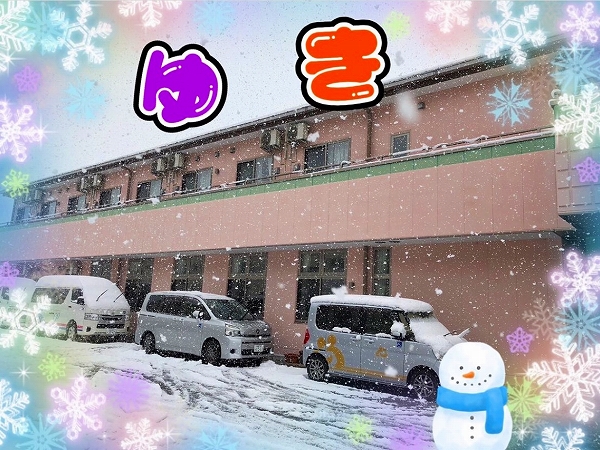 元気いっぱいに雪を楽しんでいます☃