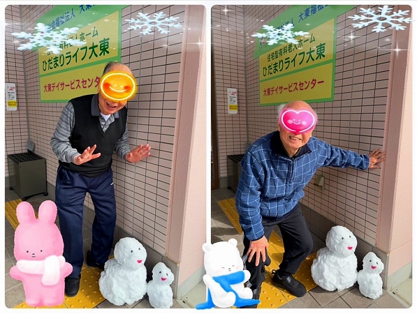 元気いっぱいに雪を楽しんでいます☃